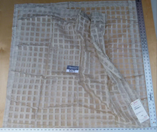 22 Ev17 Scalamandre Sample Square Crawford Check Sheer Natural Beige