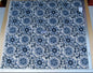 23 Ev17 Scalamandre Sample Square 1.2yd Suzani Navy Blue White