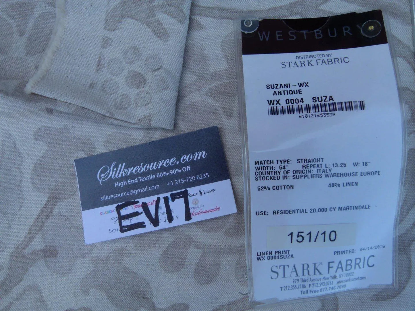 24 Ev17 Scalamandre Sample Square Suzani Antique Beige