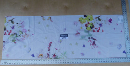 26 Ev17 Scalamandre Sample Square Floral Print On White Polyester