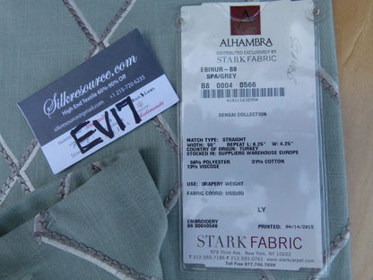 28 Ev17 Scalamandre Sample Square Ebinur Spa Gray