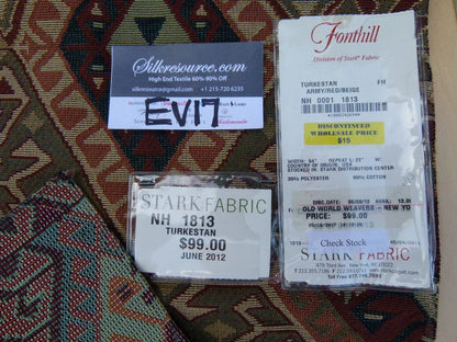 29 Ev17 Scalamandre Sample Square Turkestan Red Beige