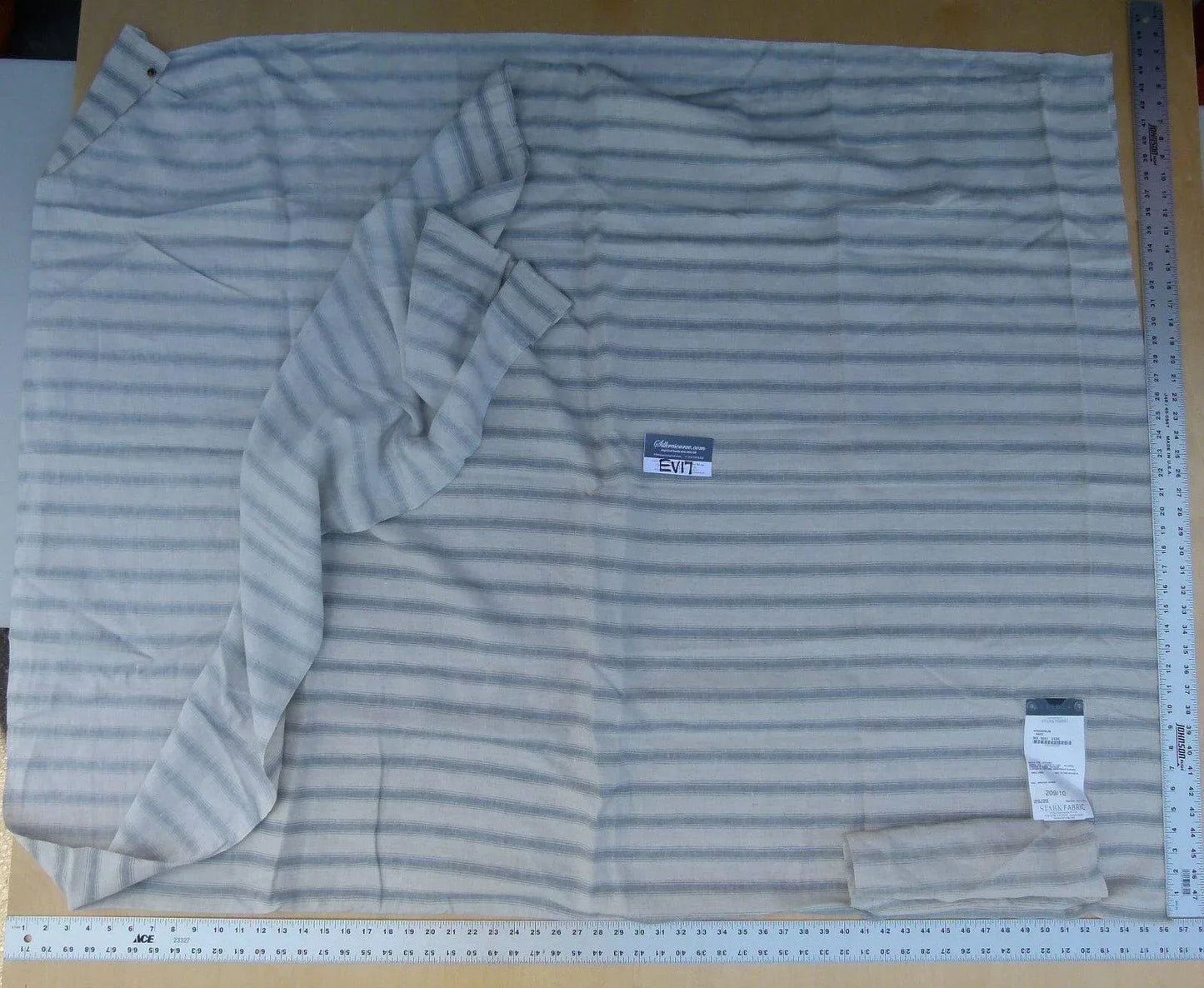 30 Ev17 Scalamandre Sample Square Stockholm Haze Blue Linen 2yards+