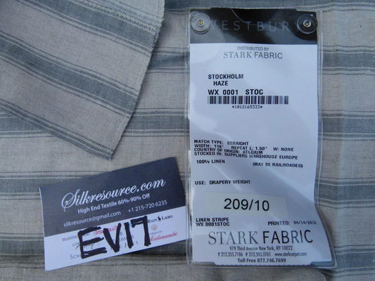 30 Ev17 Scalamandre Sample Square Stockholm Haze Blue Linen 2yards+