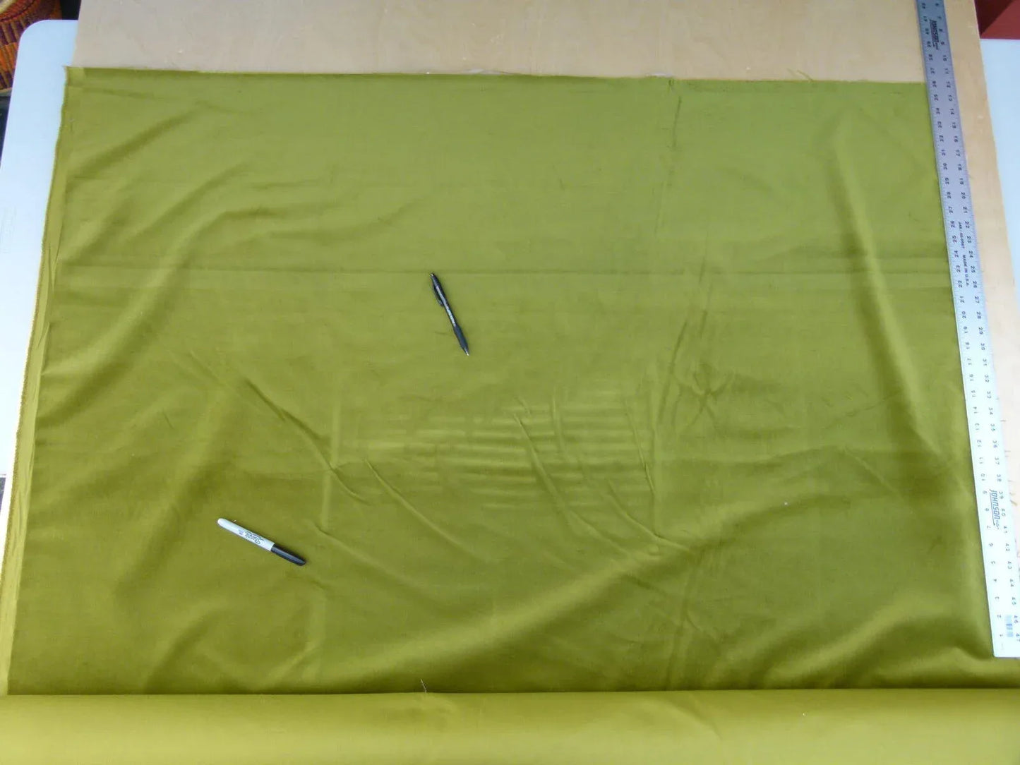 2y Scalamandre Indus Velvet Olive Supple Italy MSRP USD 240/Y Wrinkles