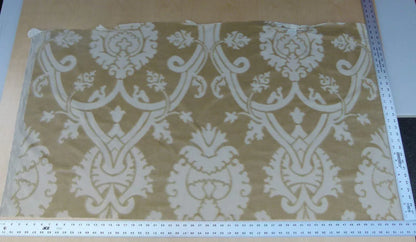 0.8 Yard Scalamandre Fonthill Velours Savoie Beige Cut Velvet 100% Cotton Old World Weavers MSRP USD 304/Y