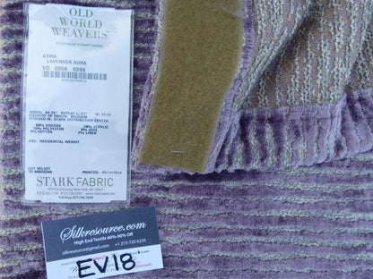 1 Ev18 Scalamandre 30"x72" Atira Lavender Aura Cut Velvet