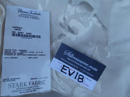 2 Ev18 Scalamandre 30"x68" Jangala Snow White Monkey Viscose Linen