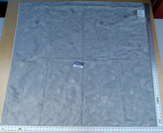 4 Ev18 Scalamandre 1.2y Villa Taranto Silver Floral Silk Metallic Embroidery