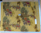 6 Ev18 Scalamandre 2.4y Gadi Gold Tropical Elephant Cotton Print Italy