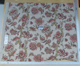 12 Ev18 1.2y Scalamandre Padma Crimson Red Beige Linen Floral Tree Print Italy