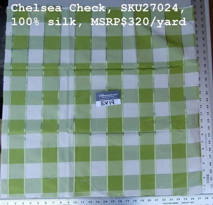 63 Ev19 Scalamandre 100% Silk Chelsea Check MSRP USD 320/yard