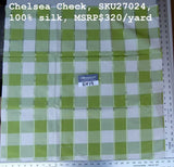 63 Ev19 Scalamandre 100% Silk Chelsea Check MSRP USD 320/yard