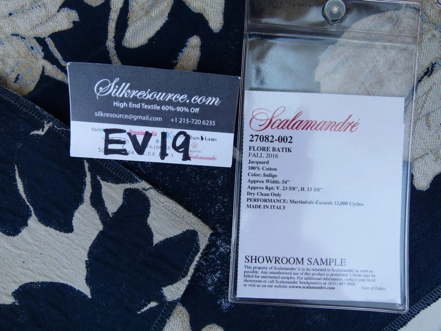 67 Ev19 Scalamandre Various Flore Batik Fall Jacquard Indigo Blue White MSRP USD 302/Y