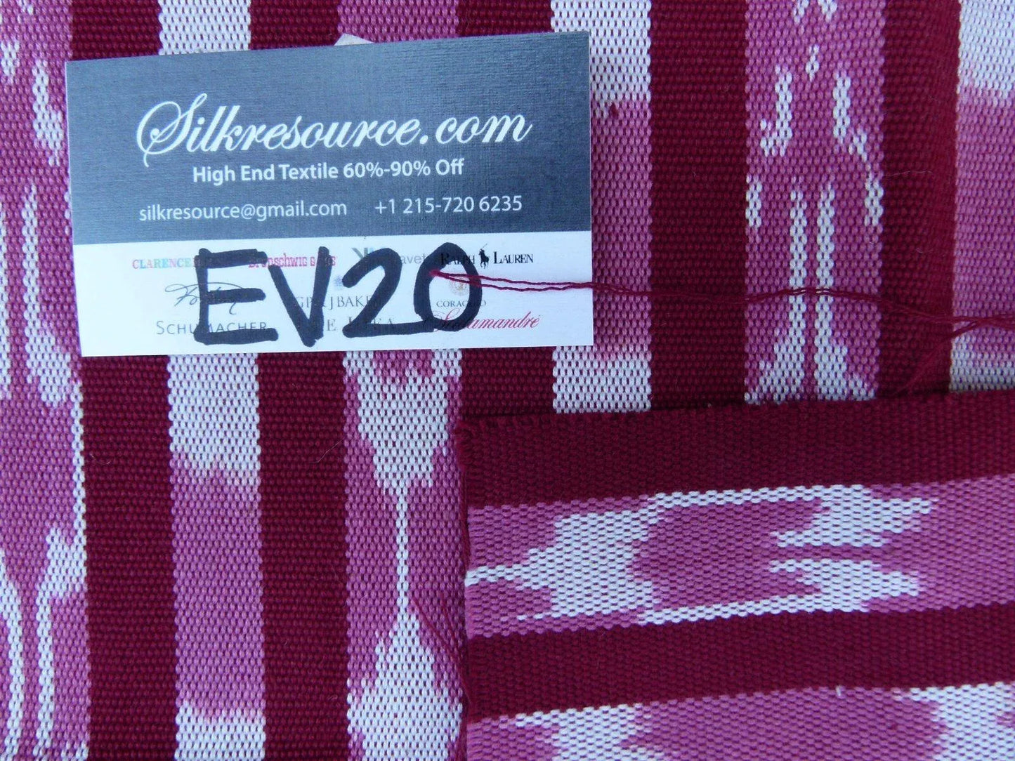 2 Ev20 Scalamandre Dark/light Pink With Stripes