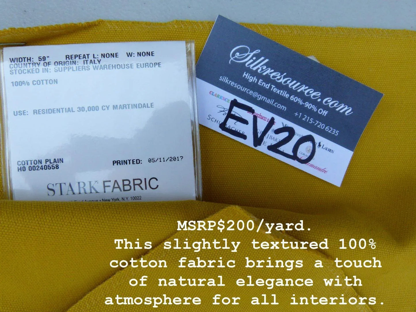 14 Ev20 Scalamandre Toucan Pollen 100% Cotton MSRP USD 200/yard