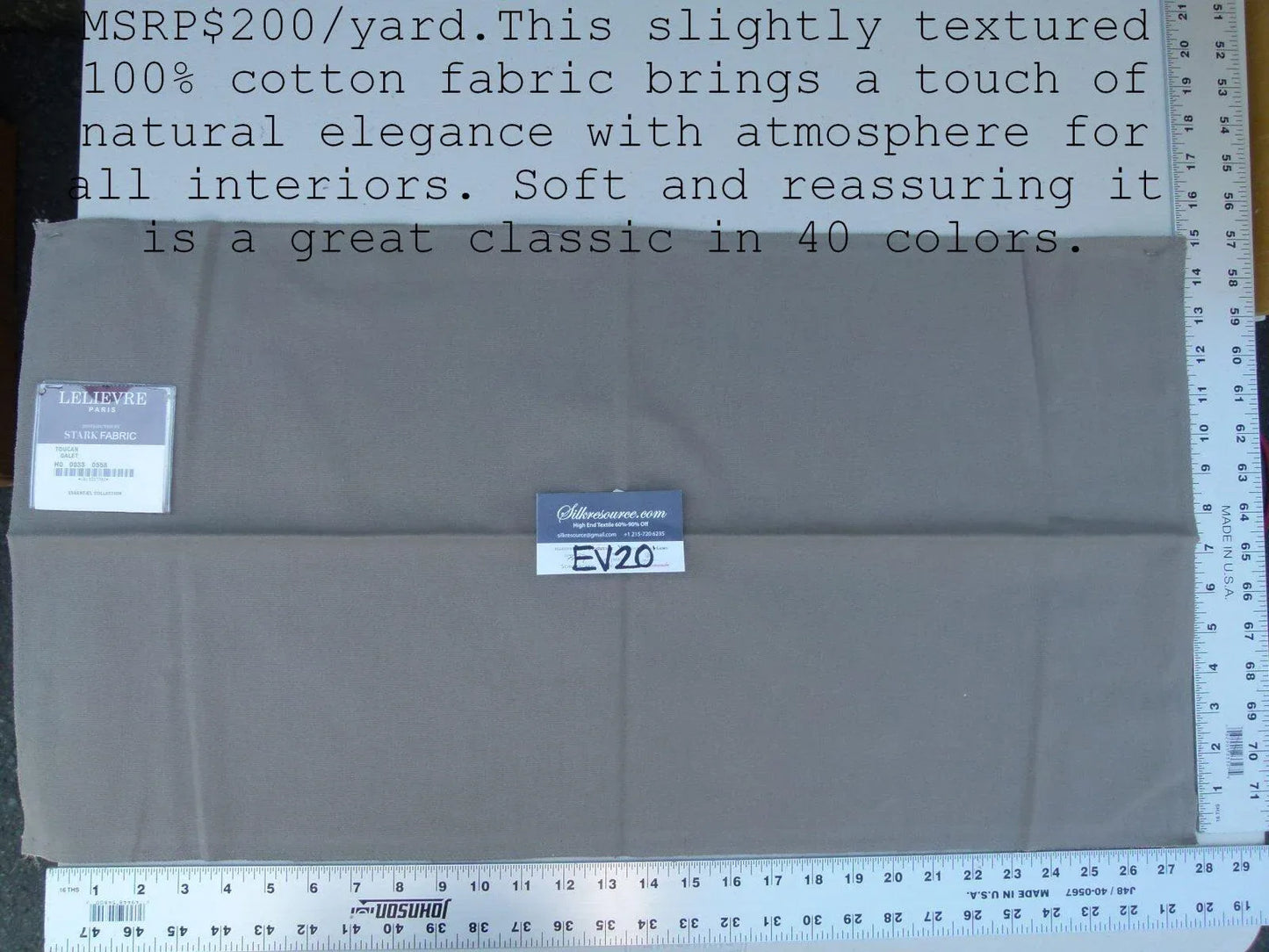 15 Ev20 Scalamandre Toucan Galet 100% Cotton MSRP USD 200/yard