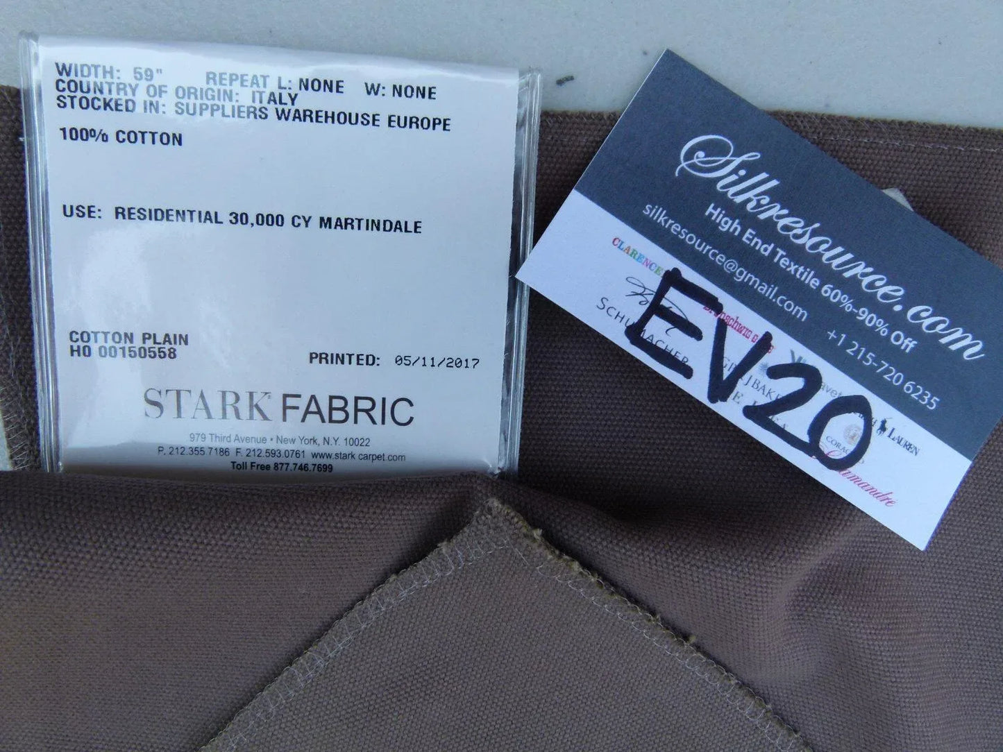 18 Ev20 Scalamandre Toucan Taupe 100% Cotton MSRP USD 200/yard