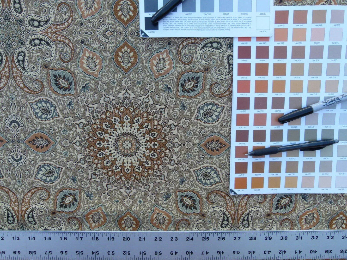 Scalamandre Bessarabia Grey Watkins Taupe Arabic Brocade Old World Weavers MSRP USD 264/Y