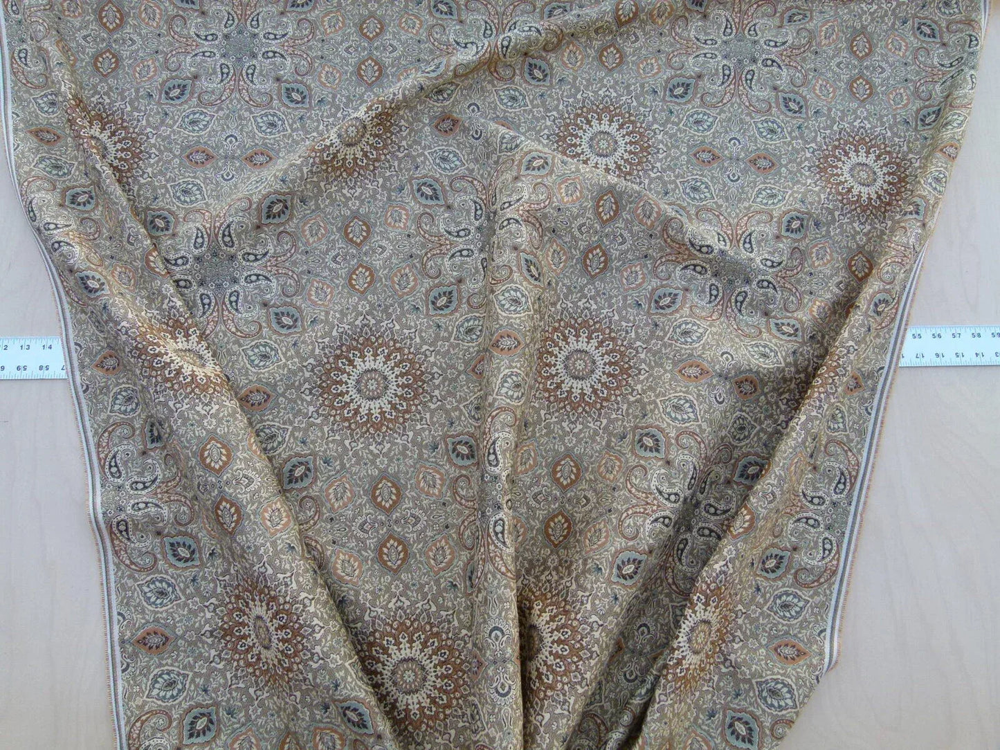 Scalamandre Bessarabia Grey Watkins Taupe Arabic Brocade Old World Weavers MSRP USD 264/Y