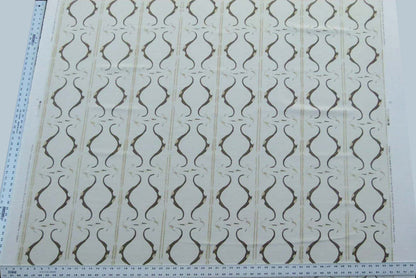 Scalamandre Helena Print Sea Spray Mocha Brown on Cream Ikat Ancient Ruins Greek Urn Linen MSRP USD 184/Y  Old World Weavers