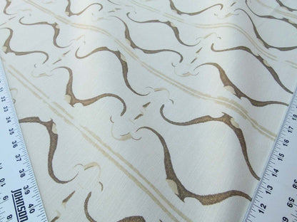 Scalamandre Helena Print Sea Spray Mocha Brown on Cream Ikat Ancient Ruins Greek Urn Linen MSRP USD 184/Y  Old World Weavers