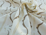 Scalamandre Helena Print Sea Spray Mocha Brown on Cream Ikat Ancient Ruins Greek Urn Linen MSRP USD 184/Y  Old World Weavers