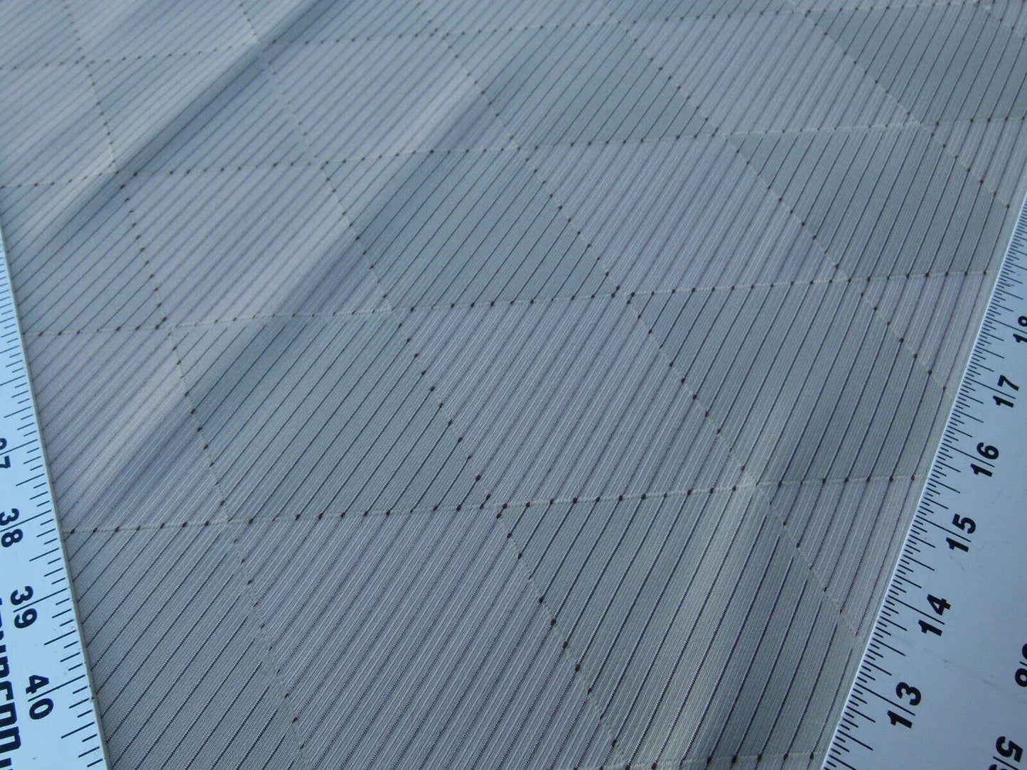 By Yd Scalamandre Forty Carats Pewter Taupe Grey Watkins Silk Wool Jacquard Diamond Harlequin MSRP USD 188/Y