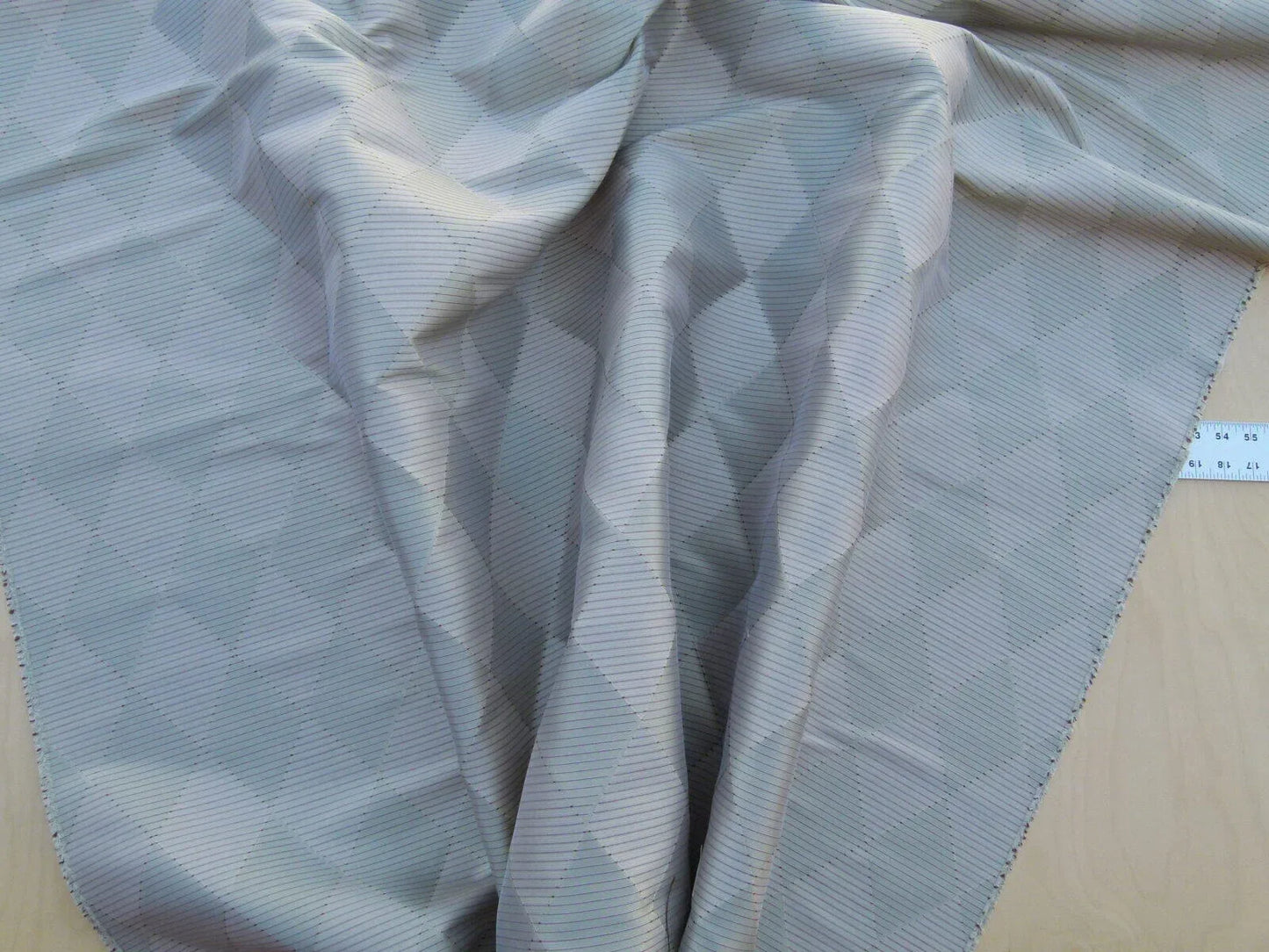 By Yd Scalamandre Forty Carats Pewter Taupe Grey Watkins Silk Wool Jacquard Diamond Harlequin MSRP USD 188/Y