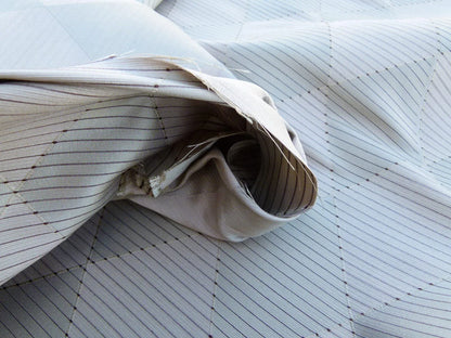 By Yd Scalamandre Forty Carats Pewter Taupe Grey Watkins Silk Wool Jacquard Diamond Harlequin MSRP USD 188/Y