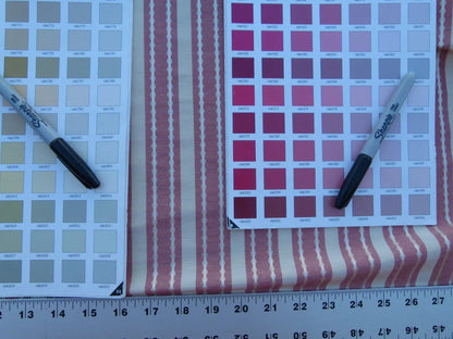 by yard Scalamandre Helsey Rose Red Pink Linen Silk Iridescent Stripe MSRP USD 296/Y