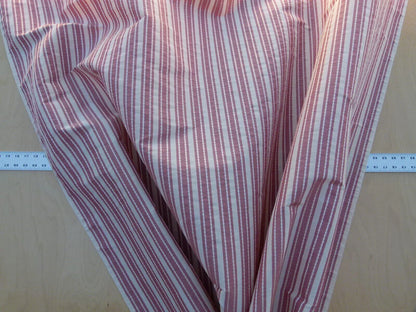by yard Scalamandre Helsey Rose Red Pink Linen Silk Iridescent Stripe MSRP USD 296/Y