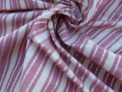 by yard Scalamandre Helsey Rose Red Pink Linen Silk Iridescent Stripe MSRP USD 296/Y