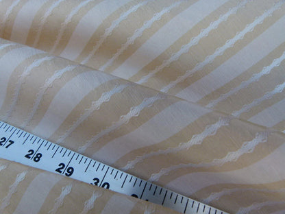 by yard Scalamandre Helsey Wheat Tan Beige Linen Silk Iridescent Stripe MSRP USD 296/Y