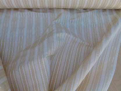 by yard Scalamandre Helsey Wheat Tan Beige Linen Silk Iridescent Stripe MSRP USD 296/Y