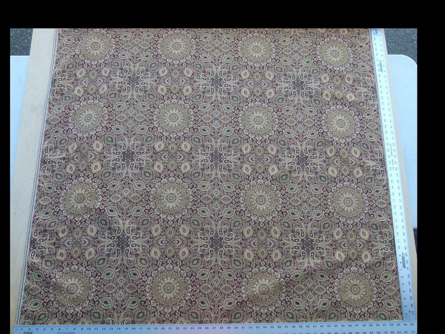 Scalamandre Bessarabia Grey Watkins Clove Dark Burgundy Arabic Brocade Old World Weavers MSRP USD 264/Y