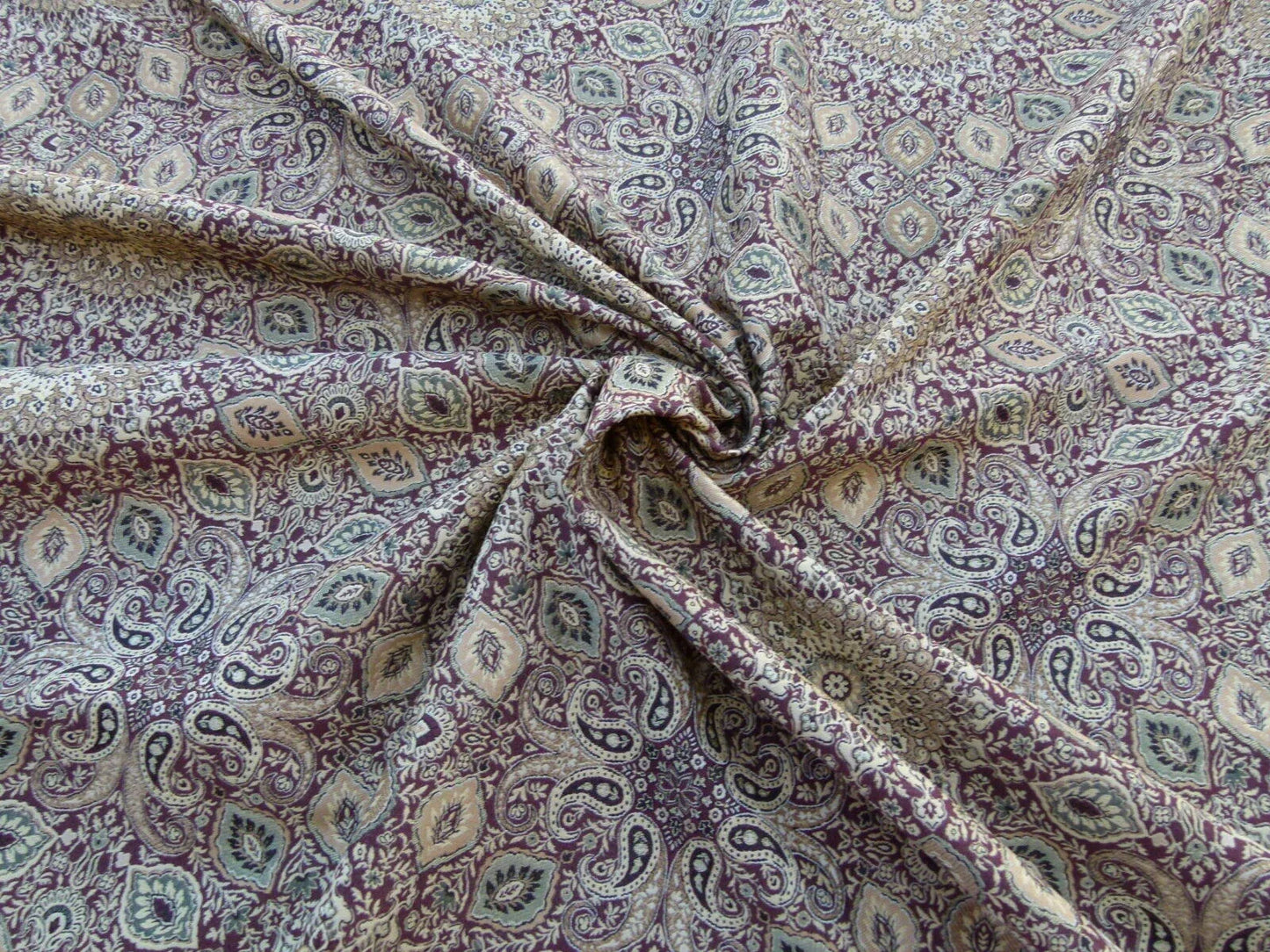 Scalamandre Bessarabia Grey Watkins Clove Dark Burgundy Arabic Brocade Old World Weavers MSRP USD 264/Y