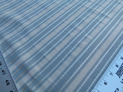 by yard Scalamandre Helsey Blue Haze Linen Silk Iridescent Stripe MSRP USD 296/Y