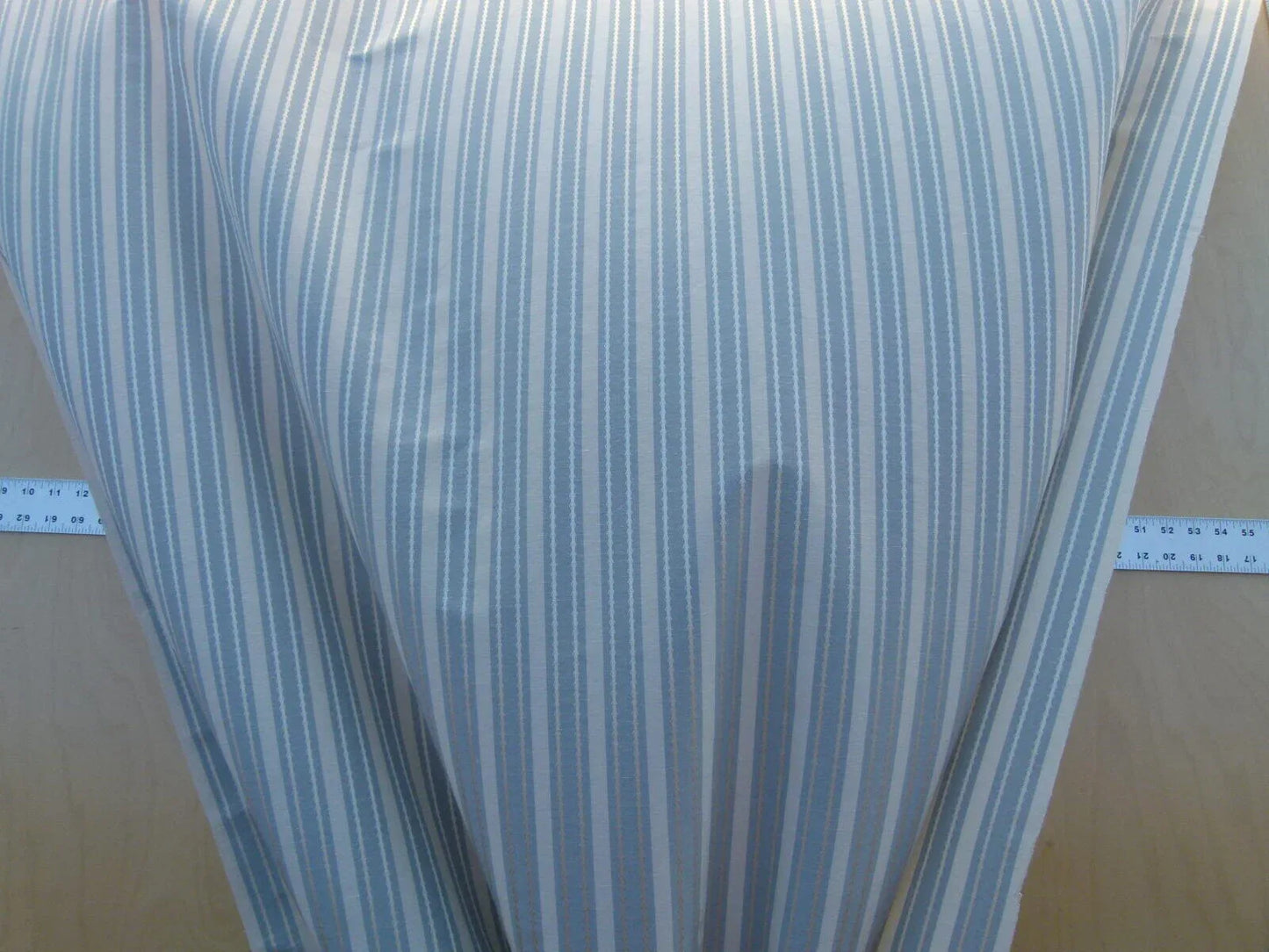by yard Scalamandre Helsey Blue Haze Linen Silk Iridescent Stripe MSRP USD 296/Y