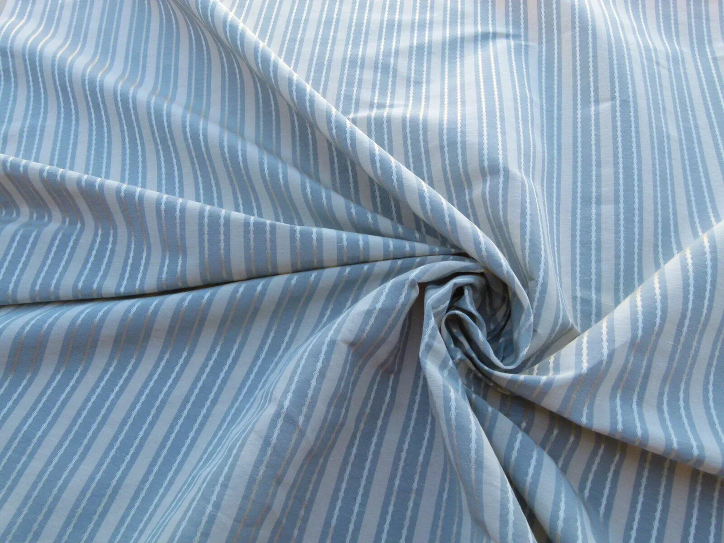 by yard Scalamandre Helsey Blue Haze Linen Silk Iridescent Stripe MSRP USD 296/Y