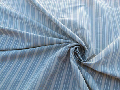 by yard Scalamandre Helsey Blue Haze Linen Silk Iridescent Stripe MSRP USD 296/Y
