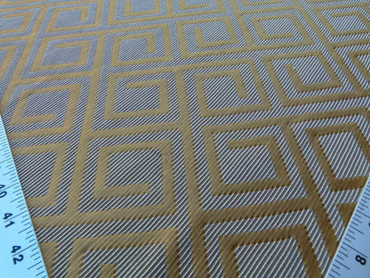 Scalamandre Eames Nutmeg Brown Gold Silk Woven Diamond Chenille  Old World Weavers MSRP USD 280/Y