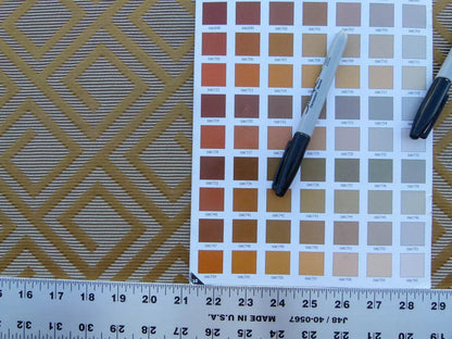 Scalamandre Eames Nutmeg Brown Gold Silk Woven Diamond Chenille  Old World Weavers MSRP USD 280/Y