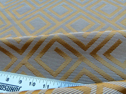 Scalamandre Eames Nutmeg Brown Gold Silk Woven Diamond Chenille  Old World Weavers MSRP USD 280/Y