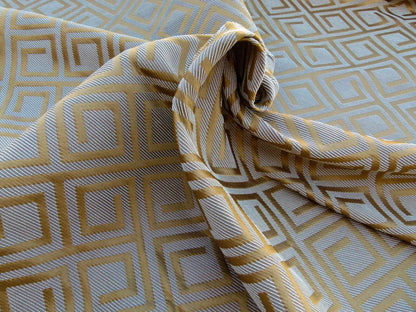 Scalamandre Eames Nutmeg Brown Gold Silk Woven Diamond Chenille  Old World Weavers MSRP USD 280/Y