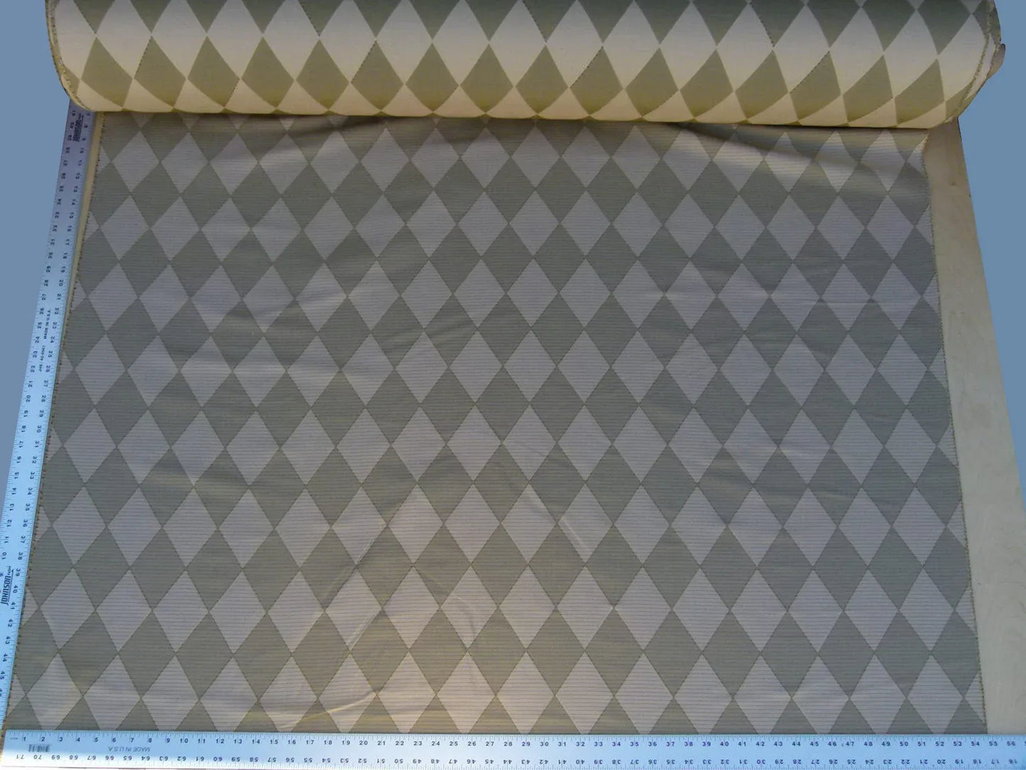 By Yd Scalamandre Forty Carats Tan Grey Silk Wool Jacquard Watkins Diamond Harlequin MSRP USD 188/Y