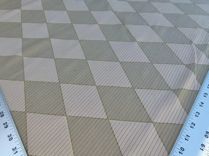 By Yd Scalamandre Forty Carats Tan Grey Silk Wool Jacquard Watkins Diamond Harlequin MSRP USD 188/Y