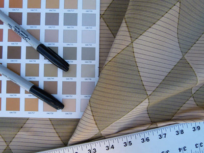 By Yd Scalamandre Forty Carats Tan Grey Silk Wool Jacquard Watkins Diamond Harlequin MSRP USD 188/Y