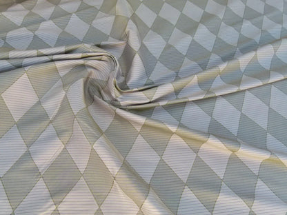 By Yd Scalamandre Forty Carats Tan Grey Silk Wool Jacquard Watkins Diamond Harlequin MSRP USD 188/Y