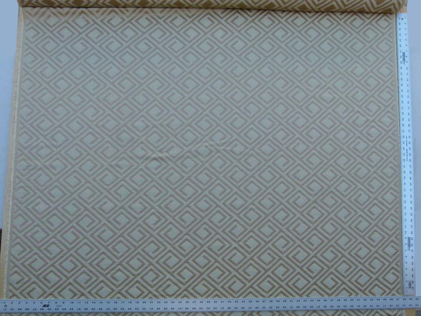 Scalamandre Eames Taupe Tan Gold Coffee Silk Woven Diamond Chenille Old World Weavers MSRP USD 280/Y